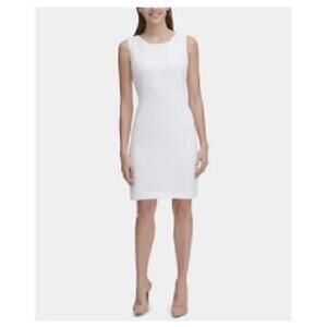(85) Tommy Hilfiger Womens Sheath Dress Size 8 Off-White Floral Texture Fairy